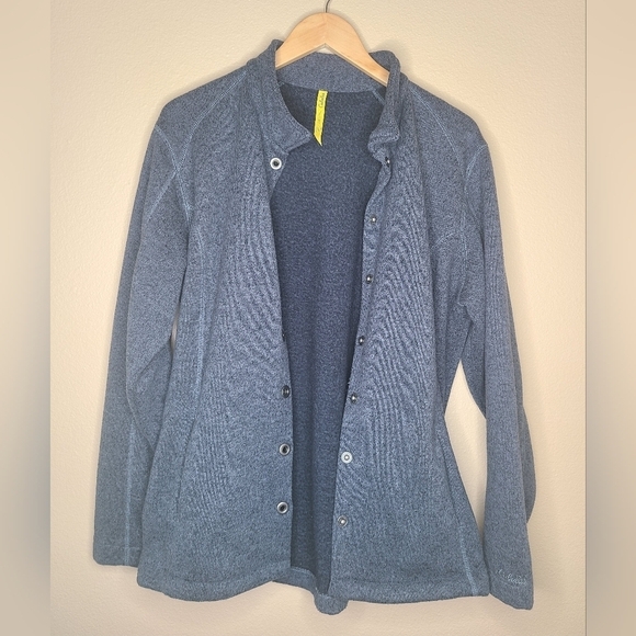 Cabela’s Womens Size X-Large Sweater Fleece Snap Button Jacket Heather Gray - Picture 4 of 5